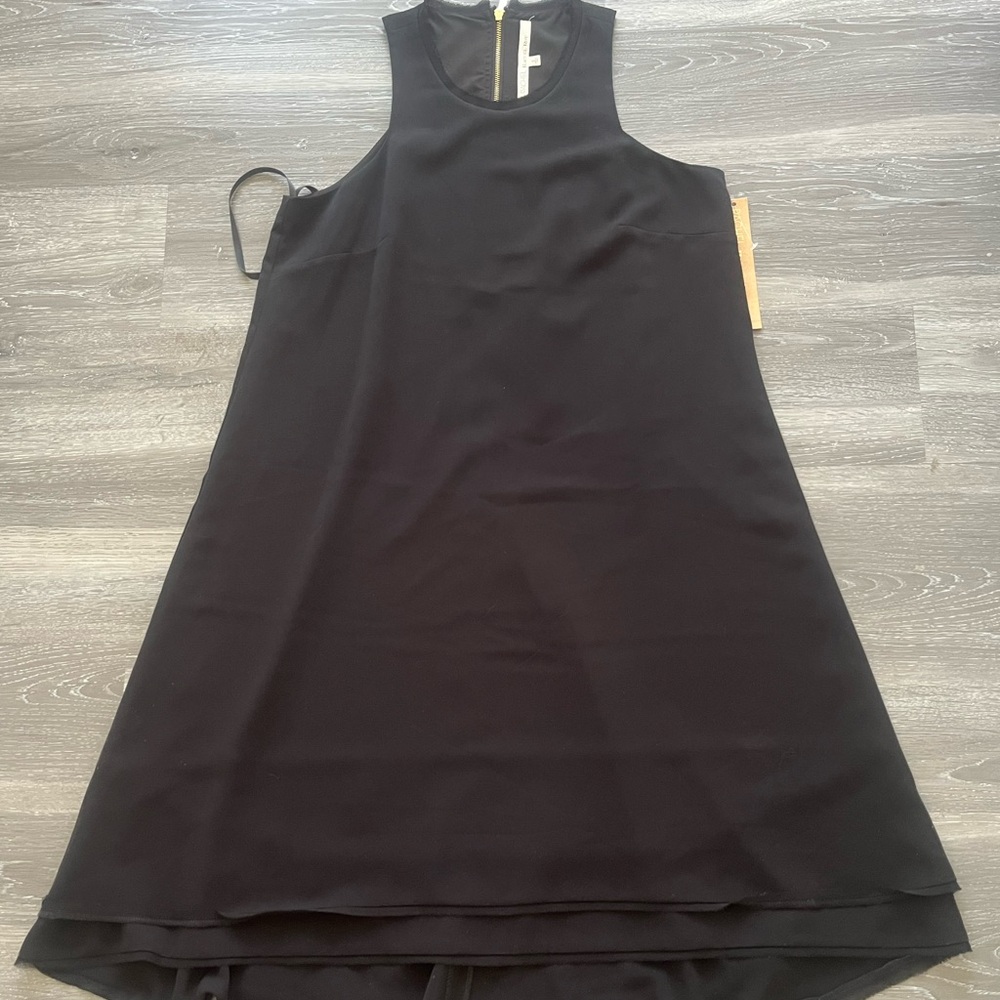 Rachel Roy Womens Sleeveless Shift Dress Black Double Layer Above Knee New S